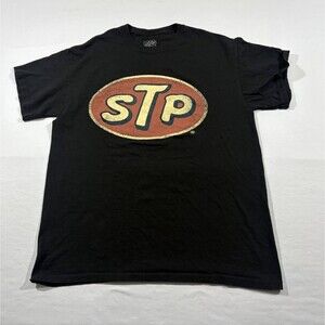 Stone Temple Pilots Mens T-Shirt  Black Cotton "STP" Grunge Rock Tee Sz M Stain